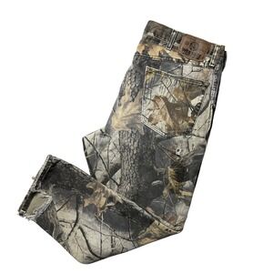 Vintage Wrangler Mens Camo Double Knee Pants Realtree Hardwoods Distressed 34x30